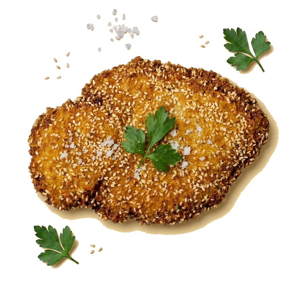 Szezámmagos rántott csirkemell